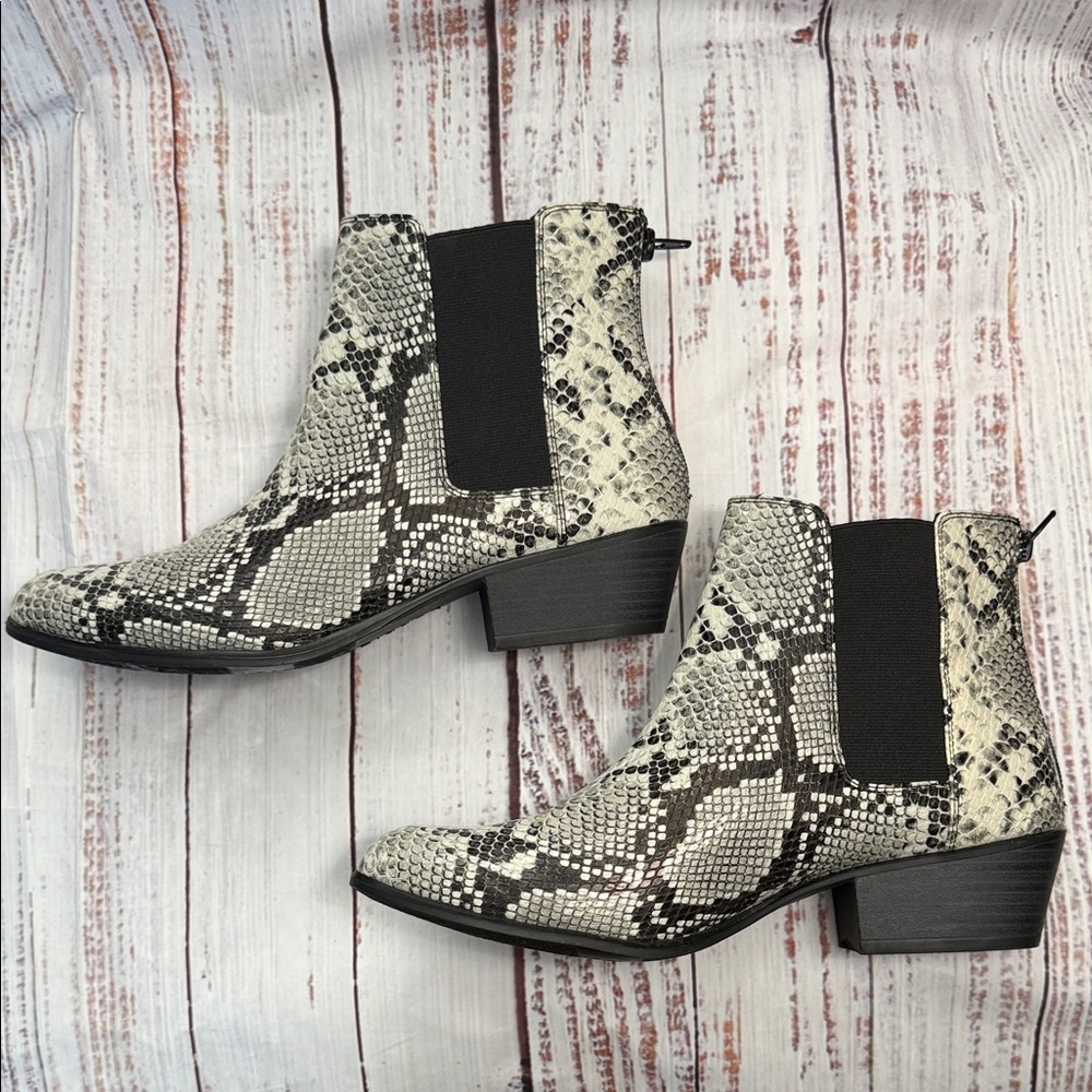 Esprit Leather Snakeskin Pattern Ankle Boots 11 - Picture 6 of 14